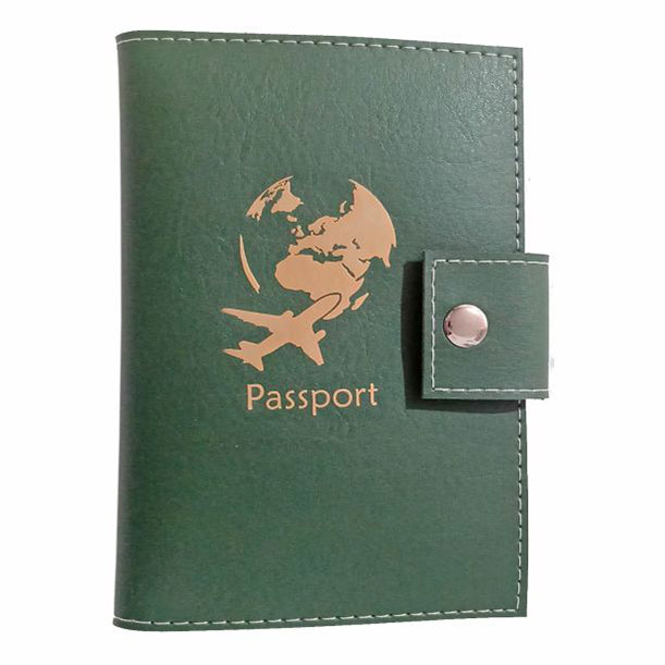 carteira porta passaporte verde